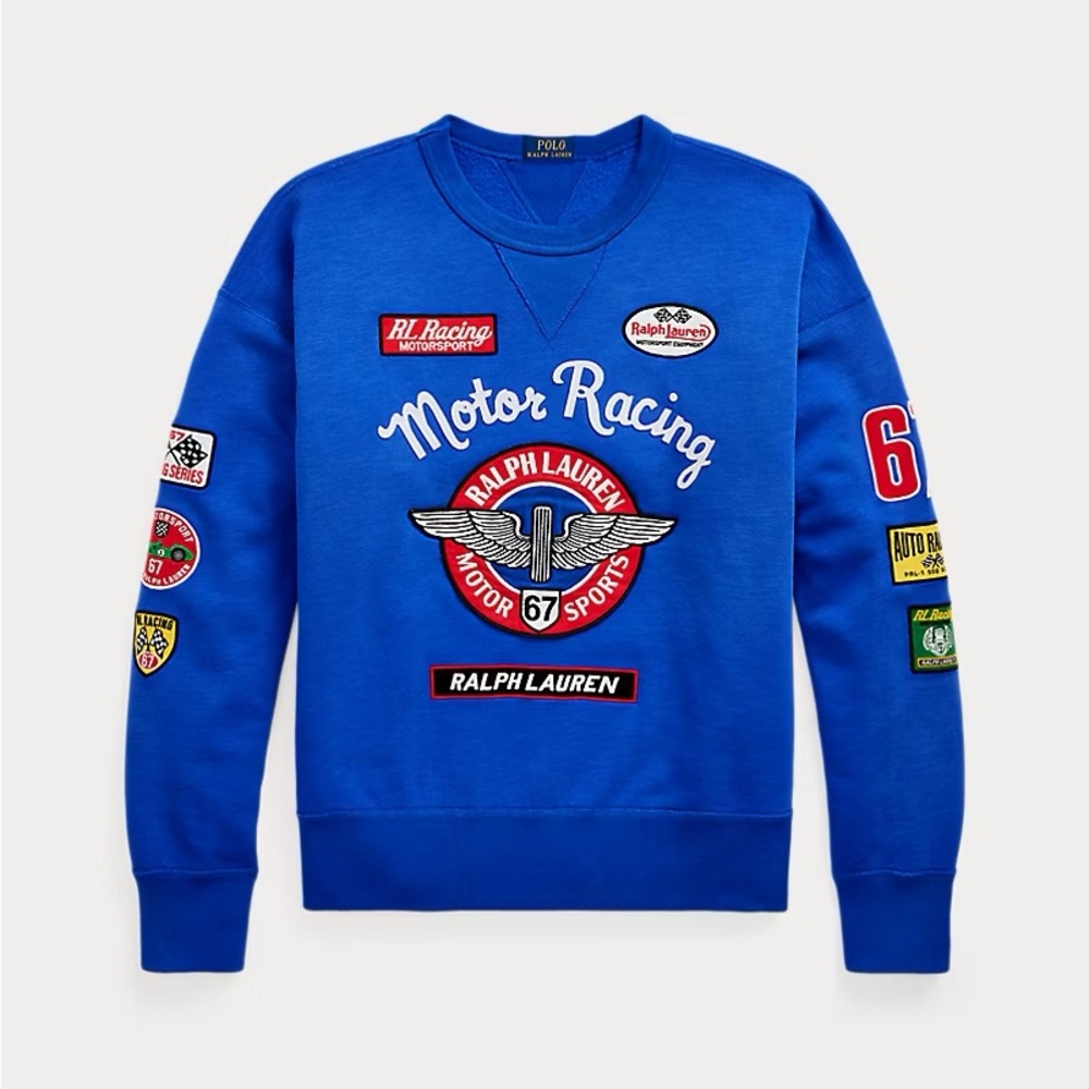 Ralph Lauren Blue Motor Racing Crewneck Sweater